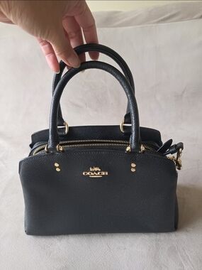 Coach Black Leather Mini Satchel with Gold Hardware